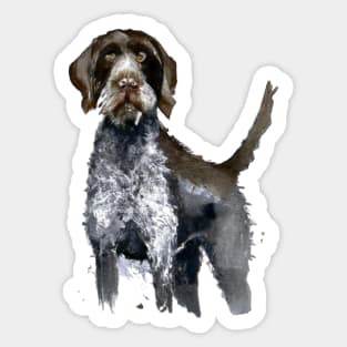 German Wirehaired Pointer Watercolor Painting Sticker